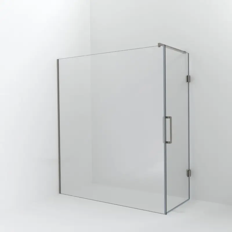 Versand Am Gleichen Tag Balmani Modular Walk-In Dusche mit Tür: 180 x 200 cm mit Tür 80 cm, Klarglas, Profil Brushed CoolMetal