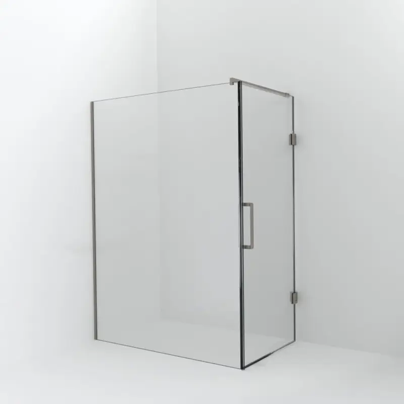 Ausverkauf Balmani Modular Walk-In Dusche mit Tür: 150 x 200 cm mit Tür 90 cm, Klarglas, Profil Brushed CoolMetal