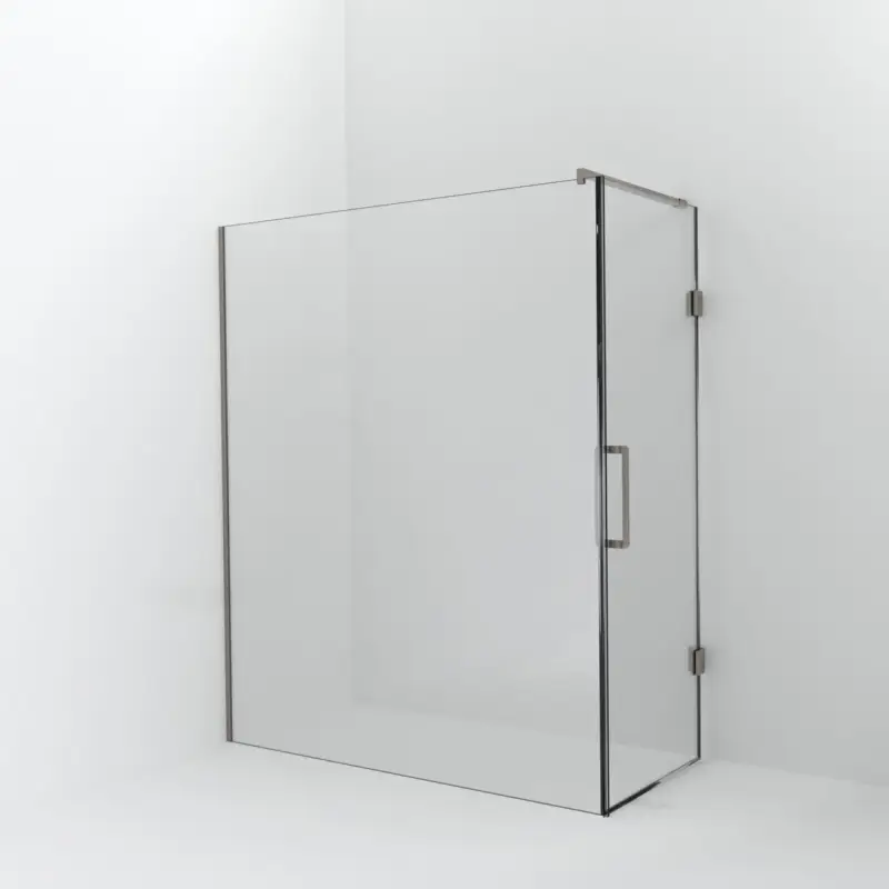 Begrenztes Angebot Balmani Modular Walk-In Dusche mit Tür: 170 x 200 cm mit Tür 80 cm, Klarglas, Profil Brushed CoolMetal
