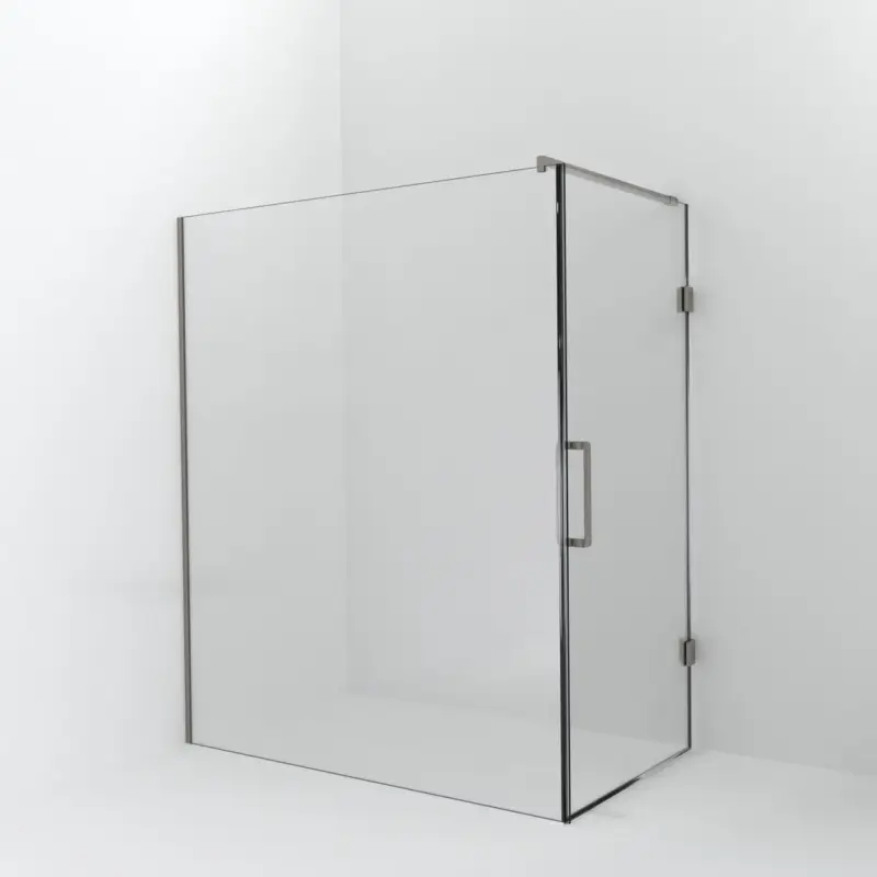 Aktuell Balmani Modular Walk-In Dusche mit Tür: 170 x 200 cm mit Tür 100 cm, Klarglas, Profil Brushed CoolMetal