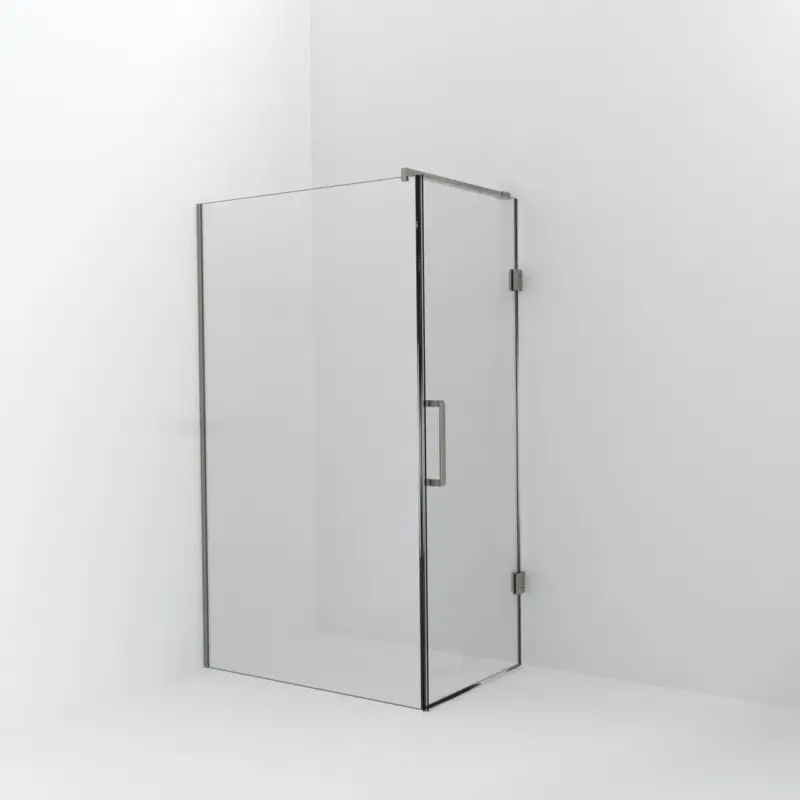 Balmani Modular Walk-In Dusche mit Tür: 120 x 200 cm mit Tür 80 cm, Klarglas inklusive Coating, Profil Brushed CoolMetal Versand Am Gleichen Tag