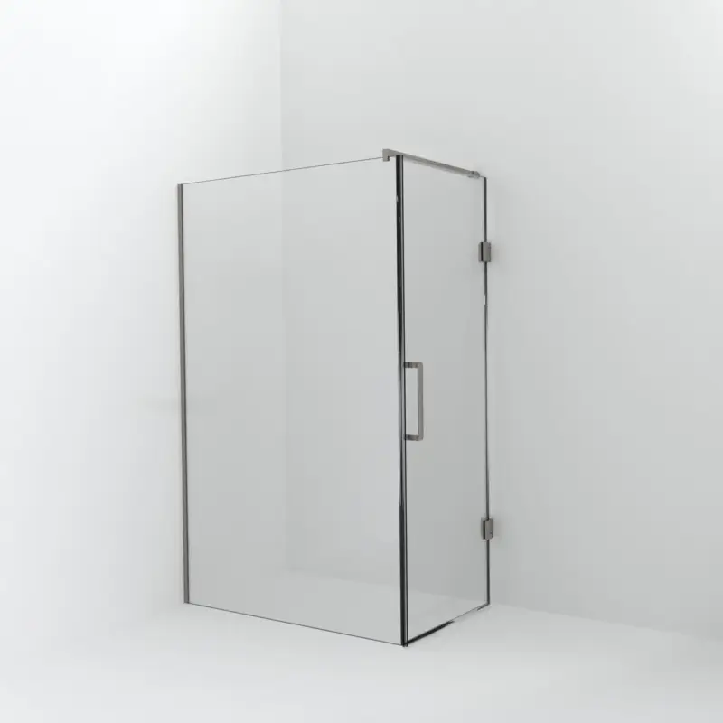Balmani Modular Walk-In Dusche mit Tür: 130 x 200 cm mit Tür 80 cm, Klarglas inklusive Coating, Profil Brushed CoolMetal Must-Have