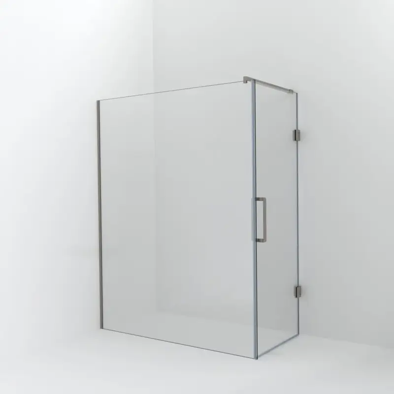 Finale Aktion Balmani Modular Walk-In Dusche mit Tür: 160 x 200 cm mit Tür 80 cm, Klarglas inklusive Coating, Profil Brushed CoolMetal