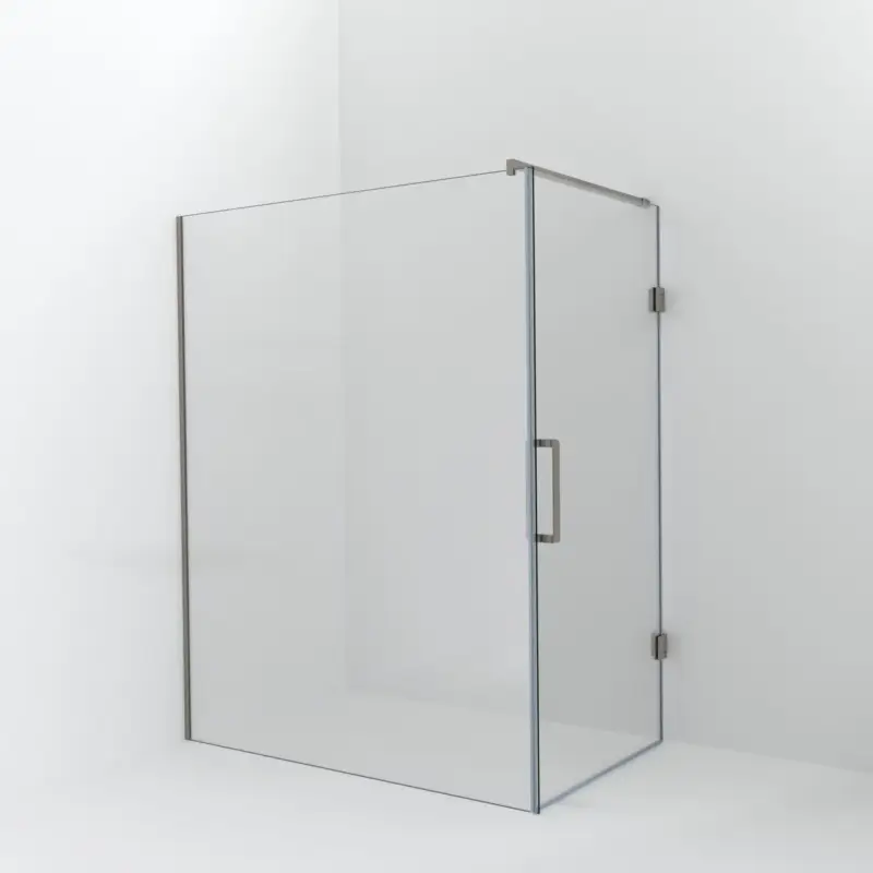 Meistverkauft Balmani Modular Walk-In Dusche mit Tür: 160 x 200 cm mit Tür 100 cm, Klarglas inklusive Coating, Profil Brushed CoolMetal