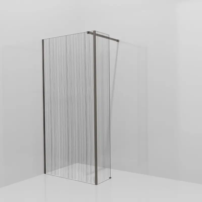Neu Balmani Modular Walk-In Dusche mit fester Seitenwand: 100 x 200 cm, Mikado, inklusive Coating, Profil Brushed GunMetal