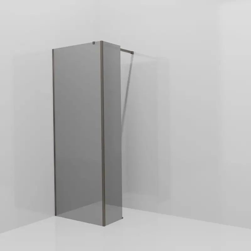 Balmani Modular Walk-In Dusche mit fester Seitenwand: 80 x 200 cm, Reflex-Spiegelglas, inklusive Coating, Profil Brushed GunMetal Saisonangebot