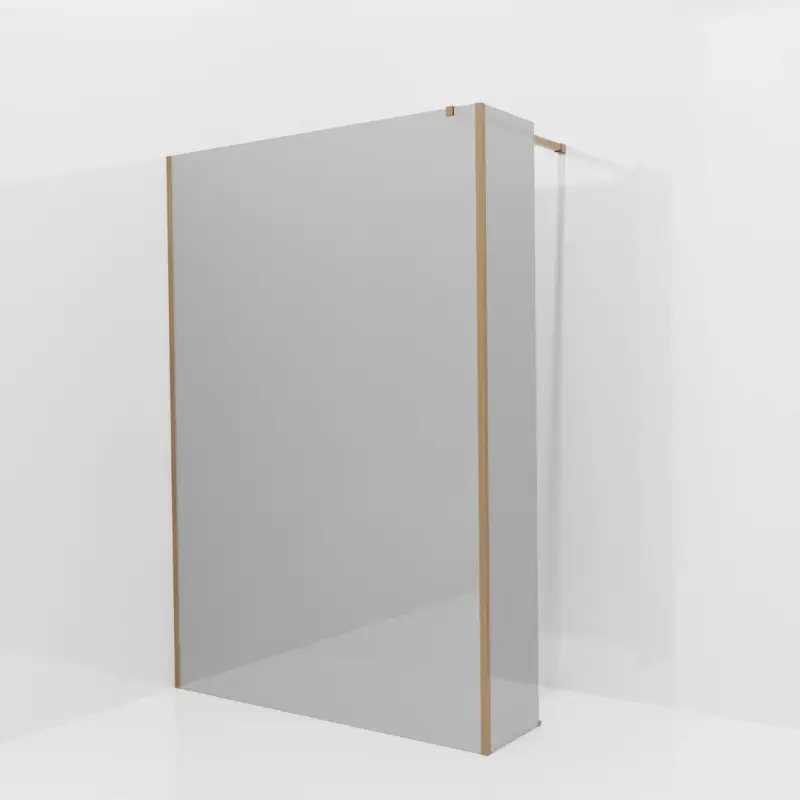Balmani Modular Walk-In Dusche mit fester Seitenwand: 140 x 200 cm, Reflex-Spiegelglas, Profil Brushed Rosegold Beliebt