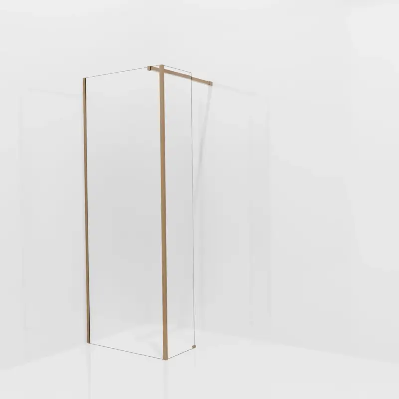 Neu Im Sortiment Balmani Modular Walk-In Dusche mit fester Seitenwand: 80 x 200 cm, Permafrost, inklusive Coating, Profil Brushed Rosegold