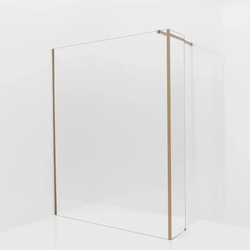 Balmani Modular Walk-In Dusche mit fester Seitenwand: 160 x 200 cm, Permafrost, inklusive Coating, Profil Brushed Rosegold Geprüft