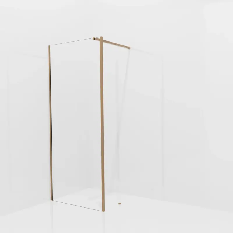 Preisknaller Balmani Modular Walk-In Dusche mit fester Seitenwand: 90 x 200 cm, Klarglas, inklusive Coating, Profil Brushed Rosegold