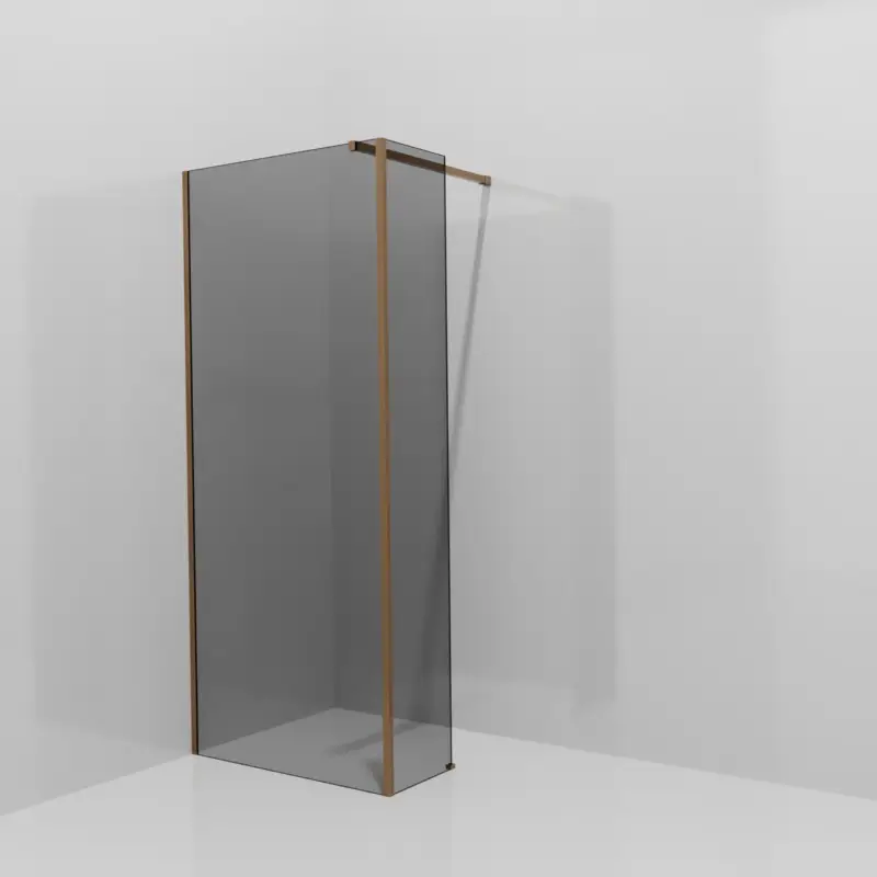 Balmani Modular Walk-In Dusche mit fester Seitenwand: 90 x 200 cm, Rauchglas, inklusive Coating, Profil Brushed Rosegold Saisonangebot