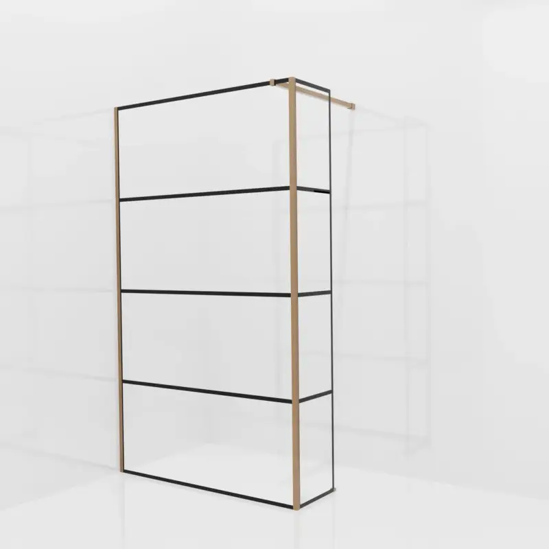 Direkt Vom Hersteller Balmani Modular Walk-In Dusche mit fester Seitenwand: 120 x 200 cm, Lined, inklusive Coating, Profil Brushed Rosegold