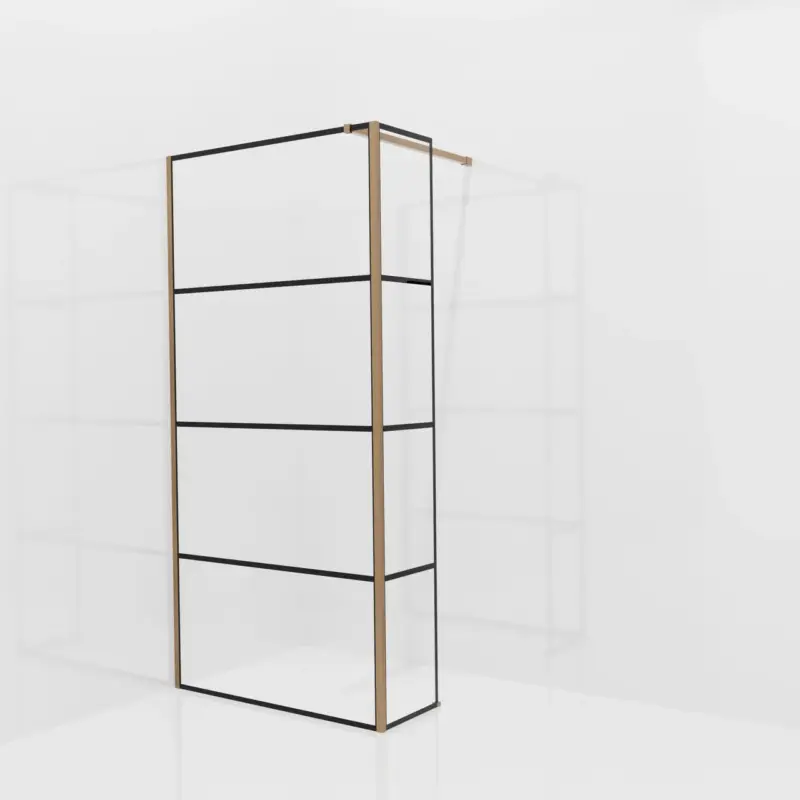 Super-Preis Balmani Modular Walk-In Dusche mit fester Seitenwand: 100 x 200 cm, Lined, inklusive Coating, Profil Brushed Rosegold