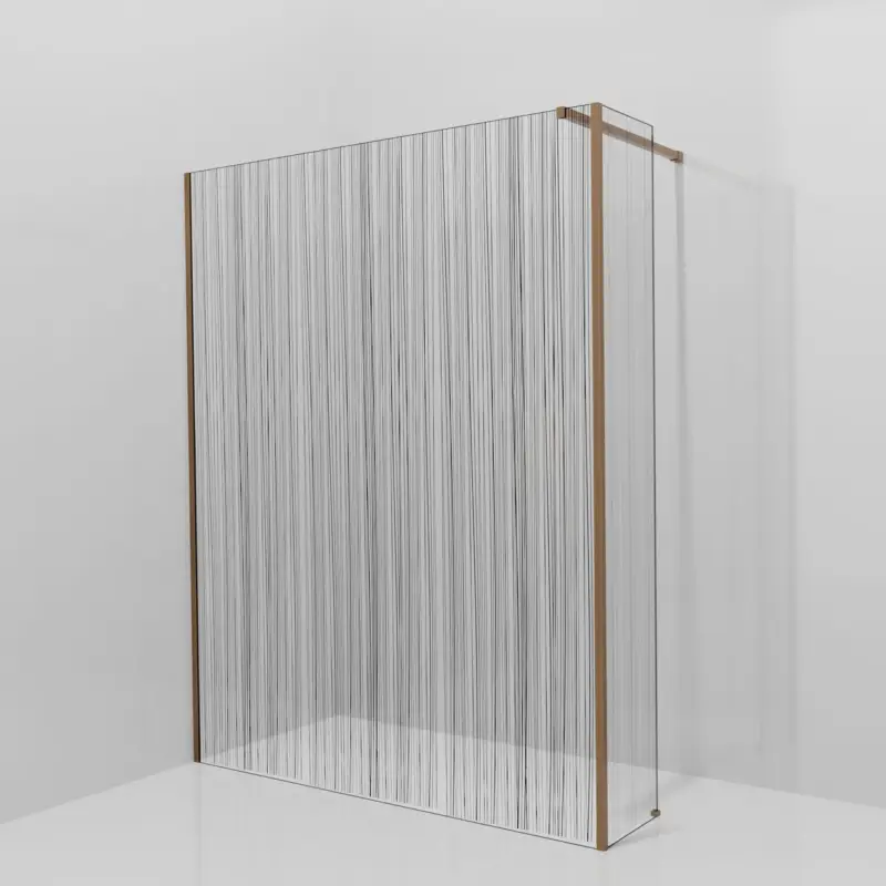 Balmani Modular Walk-In Dusche mit fester Seitenwand: 160 x 200 cm, Mikado, inklusive Coating, Profil Brushed Rosegold Günstig