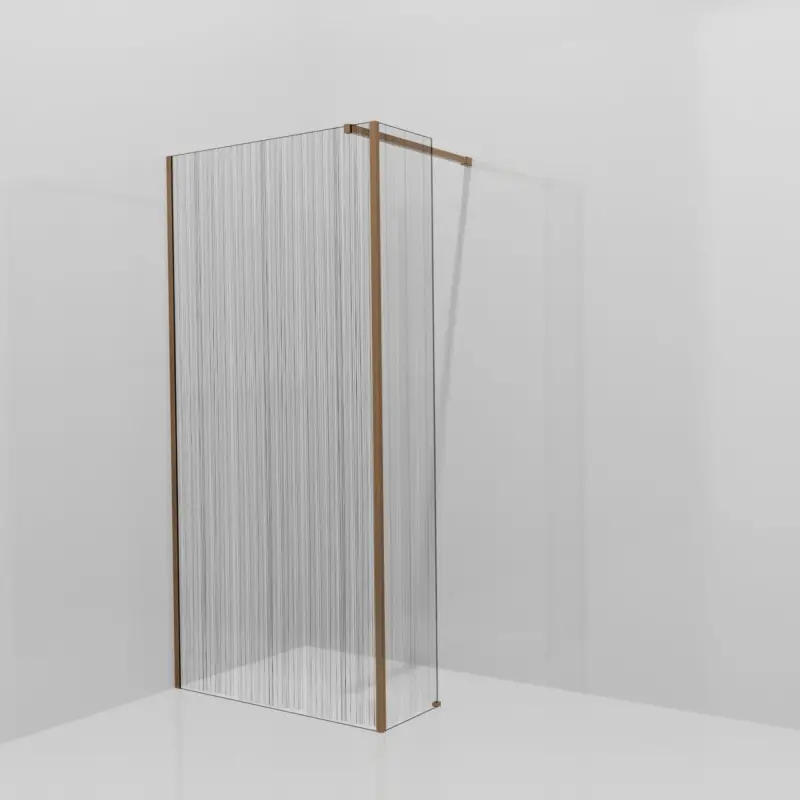 Rabatt Balmani Modular Walk-In Dusche mit fester Seitenwand: 100 x 200 cm, Mikado, inklusive Coating, Profil Brushed Rosegold