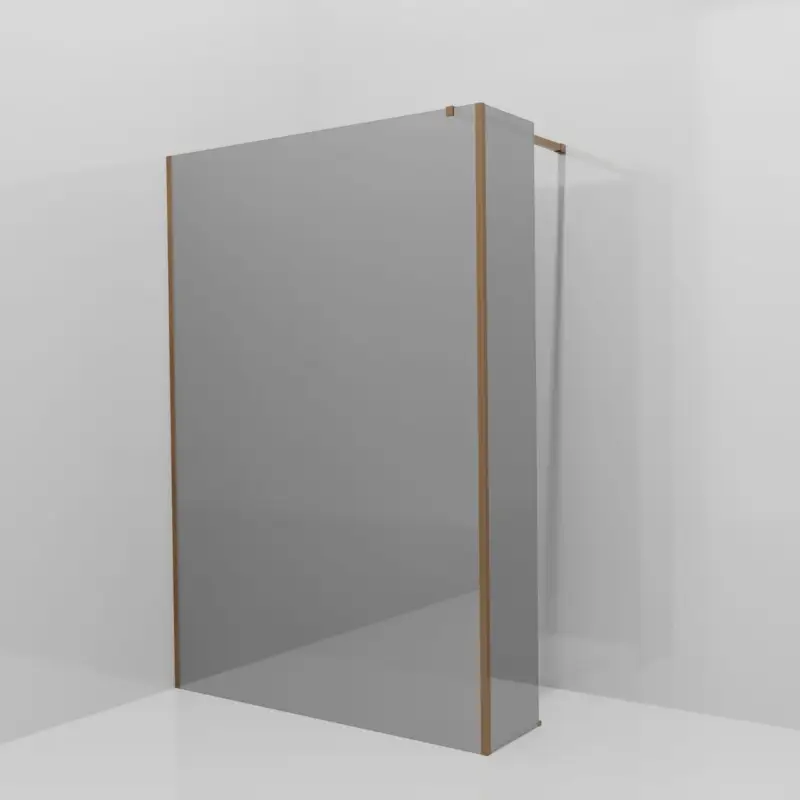 Zertifiziert Balmani Modular Walk-In Dusche mit fester Seitenwand: 140 x 200 cm, Reflex-Spiegelglas, inklusive Coating, Profil Brushed Rosegold