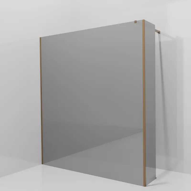 Balmani Modular Walk-In Dusche mit fester Seitenwand: 180 x 200 cm, Reflex-Spiegelglas, inklusive Coating, Profil Brushed Rosegold Solange Der Vorrat Reicht