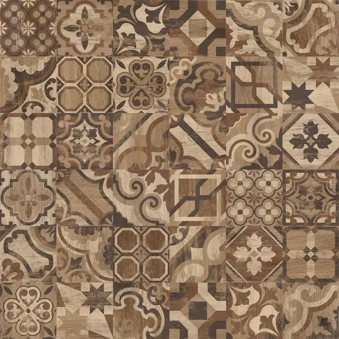 Schnäppchen Keraben Naturwood Boden- und Wandfliese Hidraulicwood Moka 20x20 cm