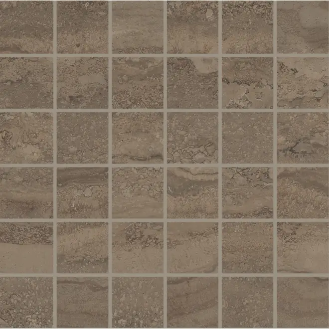 Beliebt Provenza Unique Travertine Mosaik 5x5 Chocolate Vein Cut glänzend Matte 30x30 cm