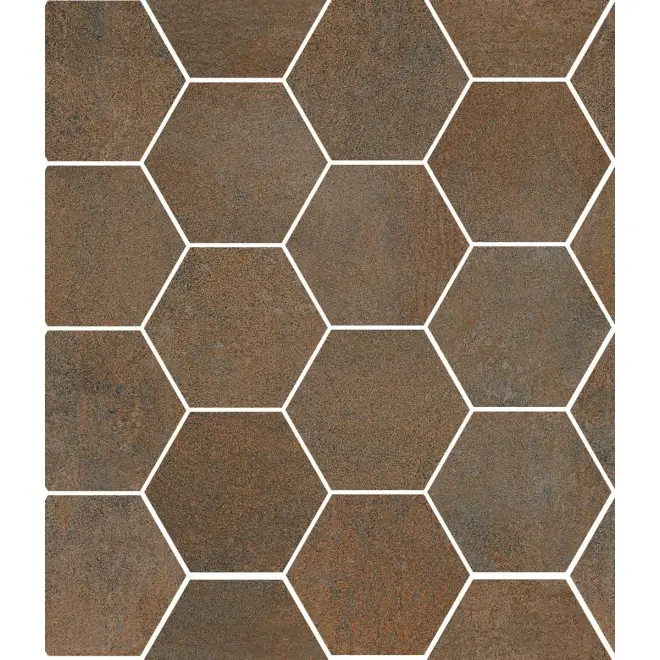 Aktuell Sant Agostino Oxidart Copper Naturale Mosaik Hexagon 26x30 cm