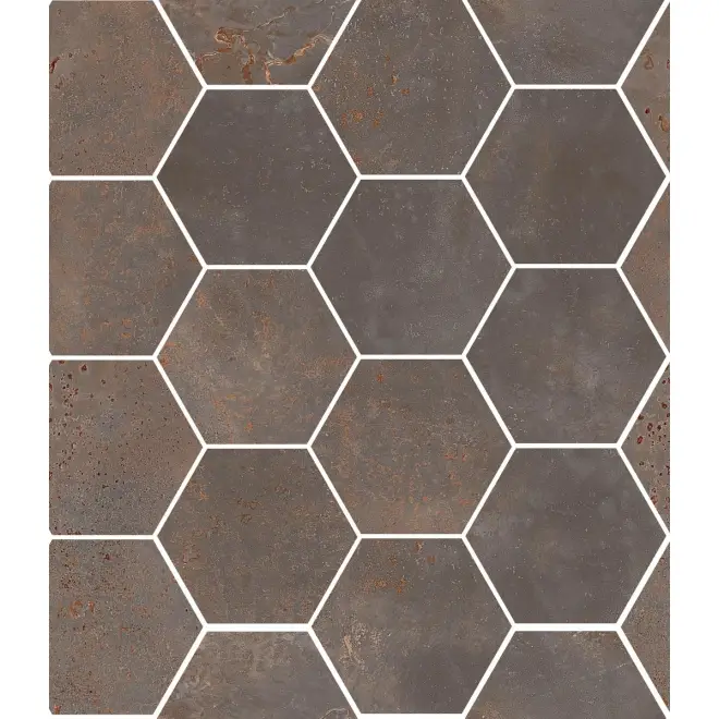 Zertifiziert Sant Agostino Oxidart Iron Naturale Mosaik Hexagon 26x30 cm