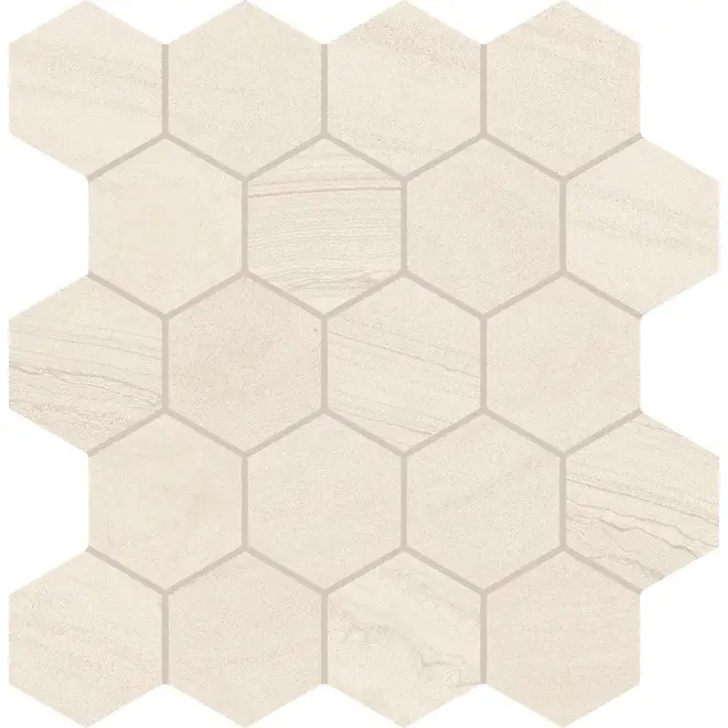 Angebot Provenza Varana Stone Mosaico Hexagon Beige Cross Cut Silktech 29,3x30 cm