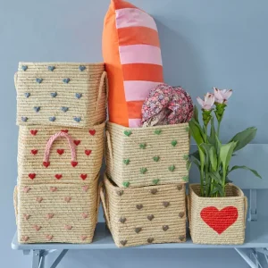 Bastkorb bunte Punkte rice Markenware