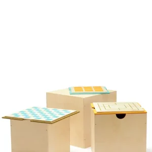 3er Set Holzkisten mit Brettspieldeckel Preiswert