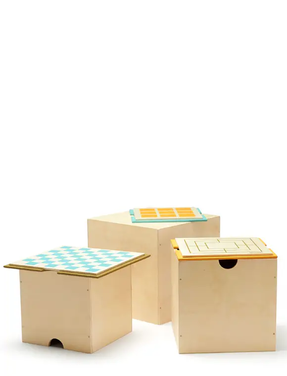 3er Set Holzkisten mit Brettspieldeckel Preiswert