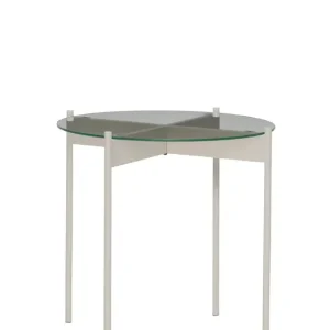 Bestseller Metalltisch rund mit Glasplatte von HÜBSCH Interior