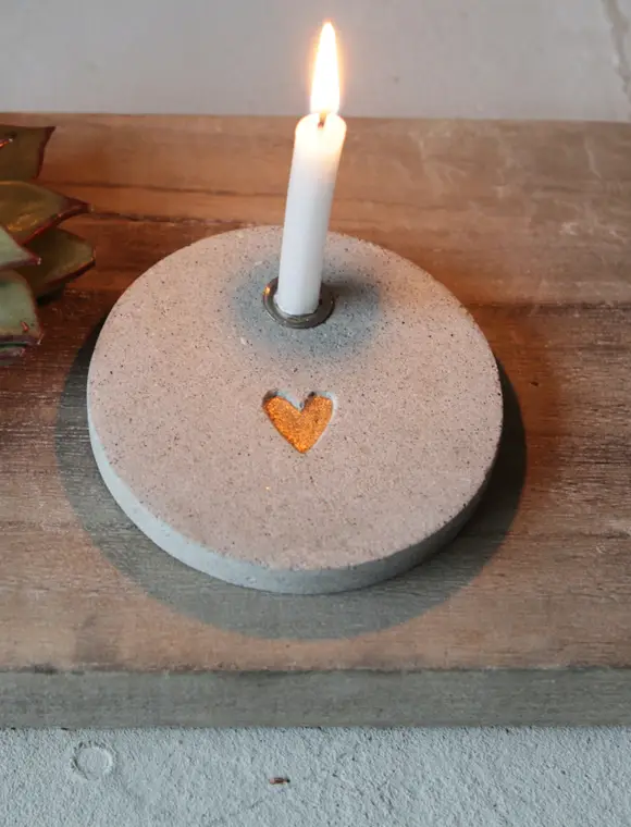 Mega-Angebot Lichtkreis, Beton f.schmale Kerze mit Wunsch von Good old friends