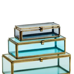 3er Set farbige Glasboxen von Madam Stoltz Abverkauf