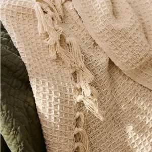 Plaid 160x130, Waffelmuster, creme Ib Laursen Markenprodukt