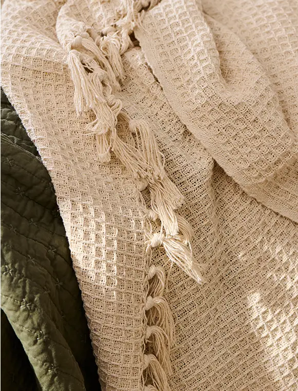 Plaid 160x130, Waffelmuster, creme Ib Laursen Markenprodukt