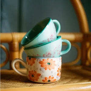 Cappuccino Cup Hand painted von rice Solange Der Vorrat Reicht