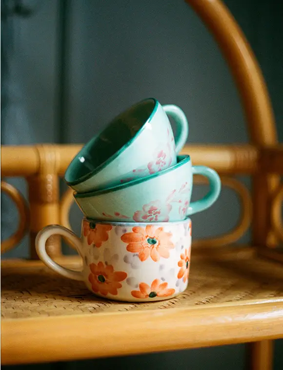Cappuccino Cup Hand painted von rice Solange Der Vorrat Reicht