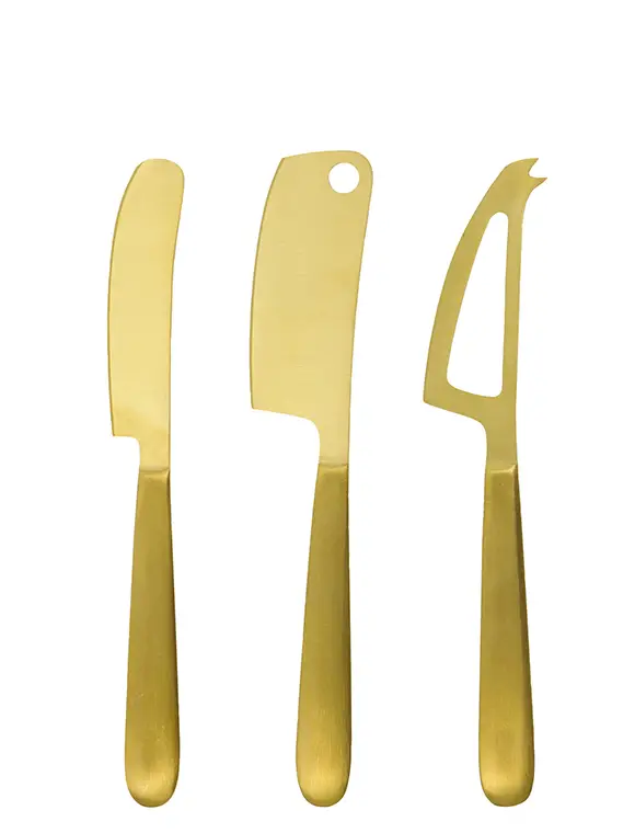 Neue Kollektion 3 teiliges Käsemesser Set Gold v. house doctor