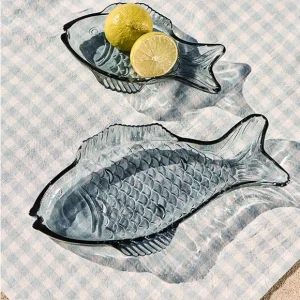 Fisch Platte aus Glas in blau von Ib Laursen Solange Der Vorrat Reicht