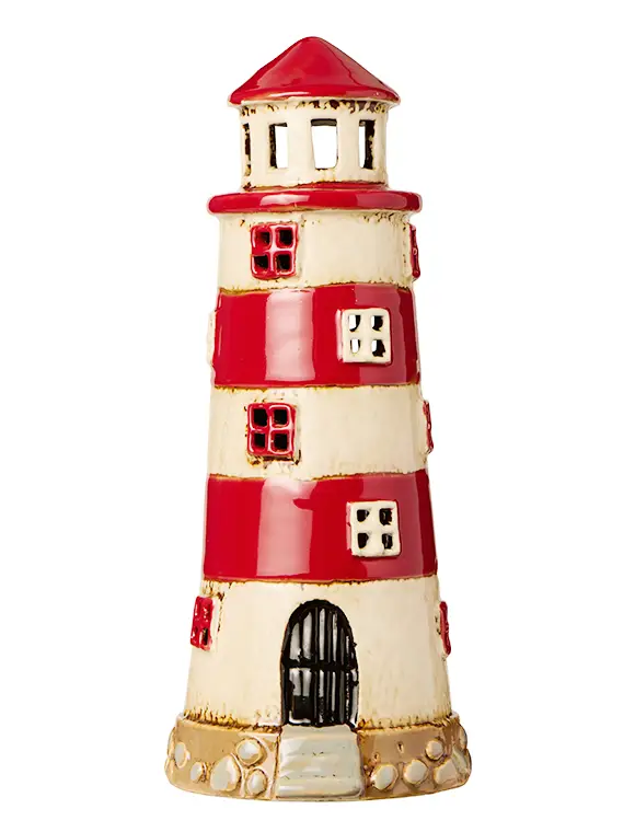 Leuchtturm in rot aus Steingut von Ib Laursen Wochenendangebot