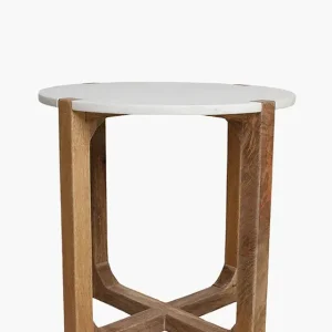 Must-Have Marmor Beistelltisch rund weiß von Raw Materials