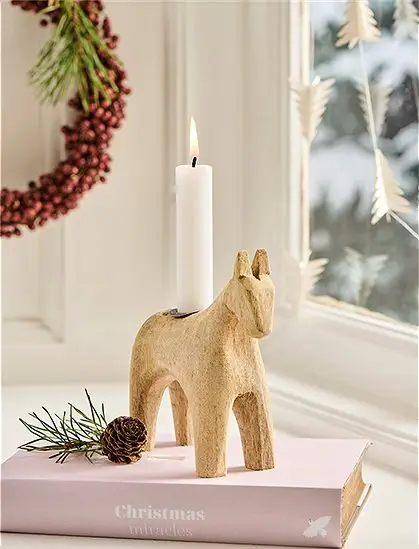 Markenprodukt Kerzenhalter Pferd, Holz von Ib Laursen