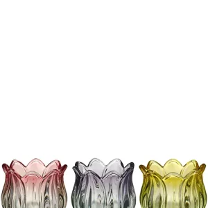 3er Set tulpenförmige Teelichthalter, Glas von Ib Laursen Ausverkauf