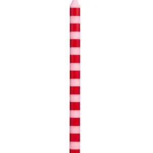 Stabkerze, 20xØ1,3, rosa/rot geringelt von Ib Laursen Preisknaller