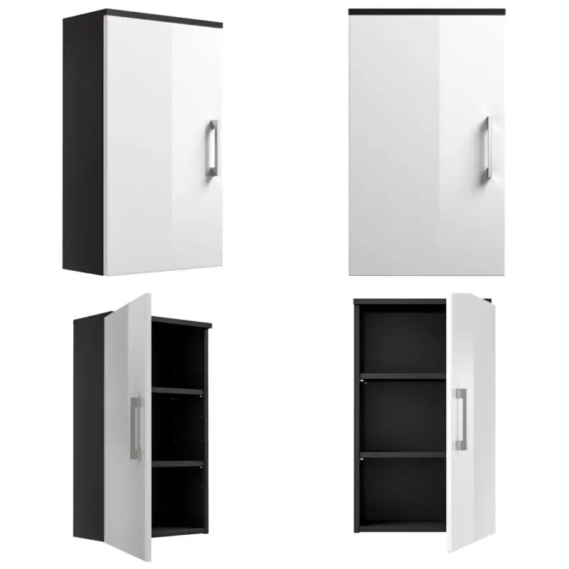Hängeschrank RIMAO-100 Hochglanz weiß, anthrazit, B x H x T ca.:40 x 68 x 20 cm Sofort Bestellen