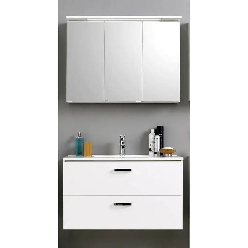 Badmöbel Set PADUA-03 weiß Hochglanz, Waschplatz 90cm Nur Heute