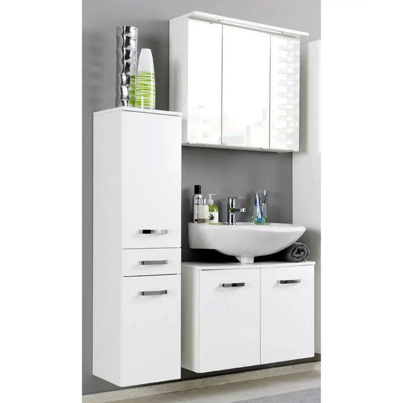 Badmöbel Set PADUA-03 Hochglanz weiß, 70cm Waschplatz Solange Der Vorrat Reicht