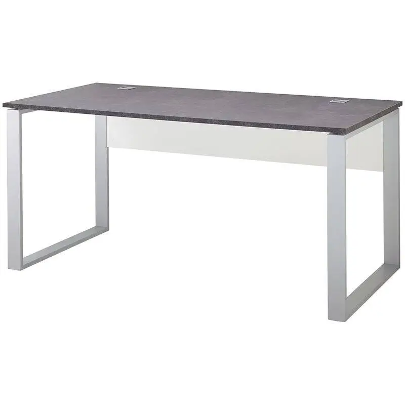 Schreibtisch MERIDA-01, Weiß / Basalto-Dunkel, BxHxT ca. 160x75x80cm Preiswert