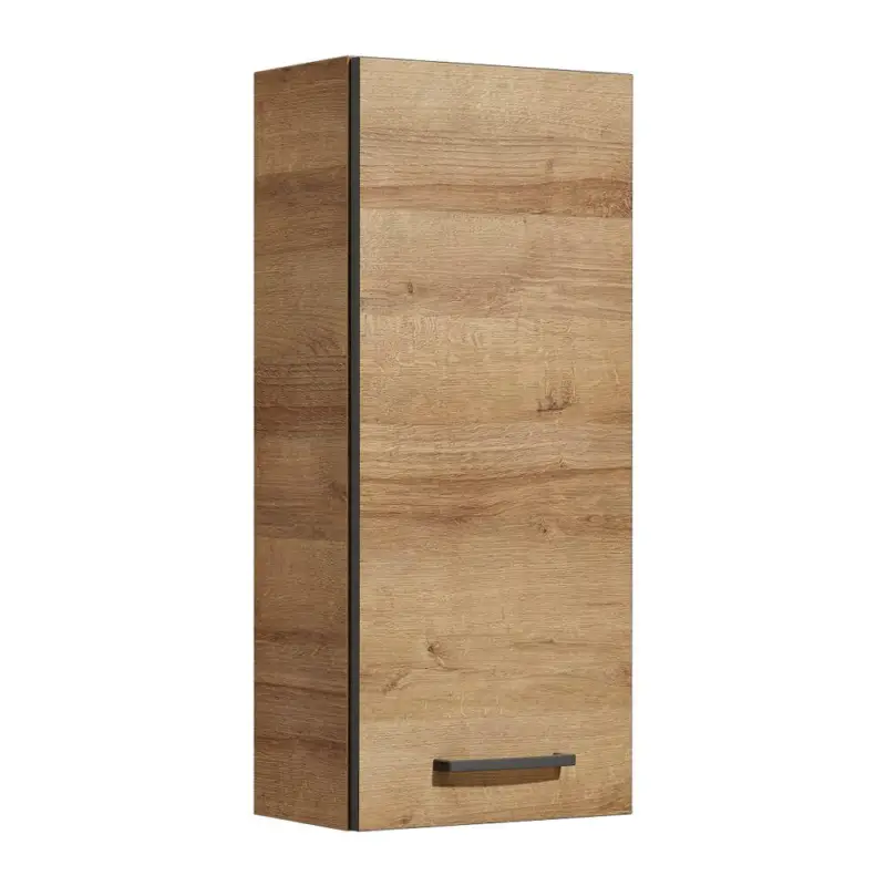Badezimmer Hängeschrank RECIFE-66 in Riviera Eiche quer Nb, mit grauer Kante - B/H/T: 30/70/20cm Nur Für Kurze Zeit