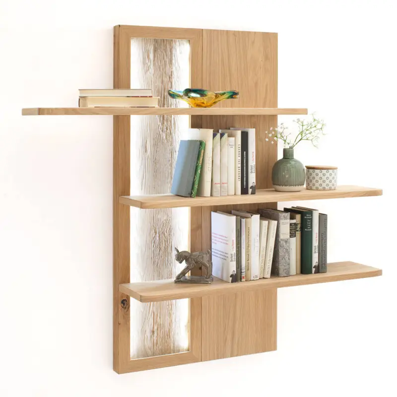 Wandregal in Asteiche Bianco massiv - SAMARA-05 B/H/T: 121/115/26cm Jetzt Kaufen