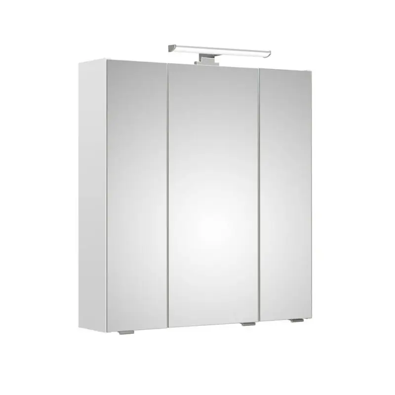 Preis Gesenkt Spiegelschrank 65 cm inkl. LED-Aufsatzleuchte QUEBEC-66 in weiß Glanz, B/H/T: ca. 65/70/16 cm